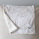 Blankets - Chevron Painted White Gold - Gliz Design