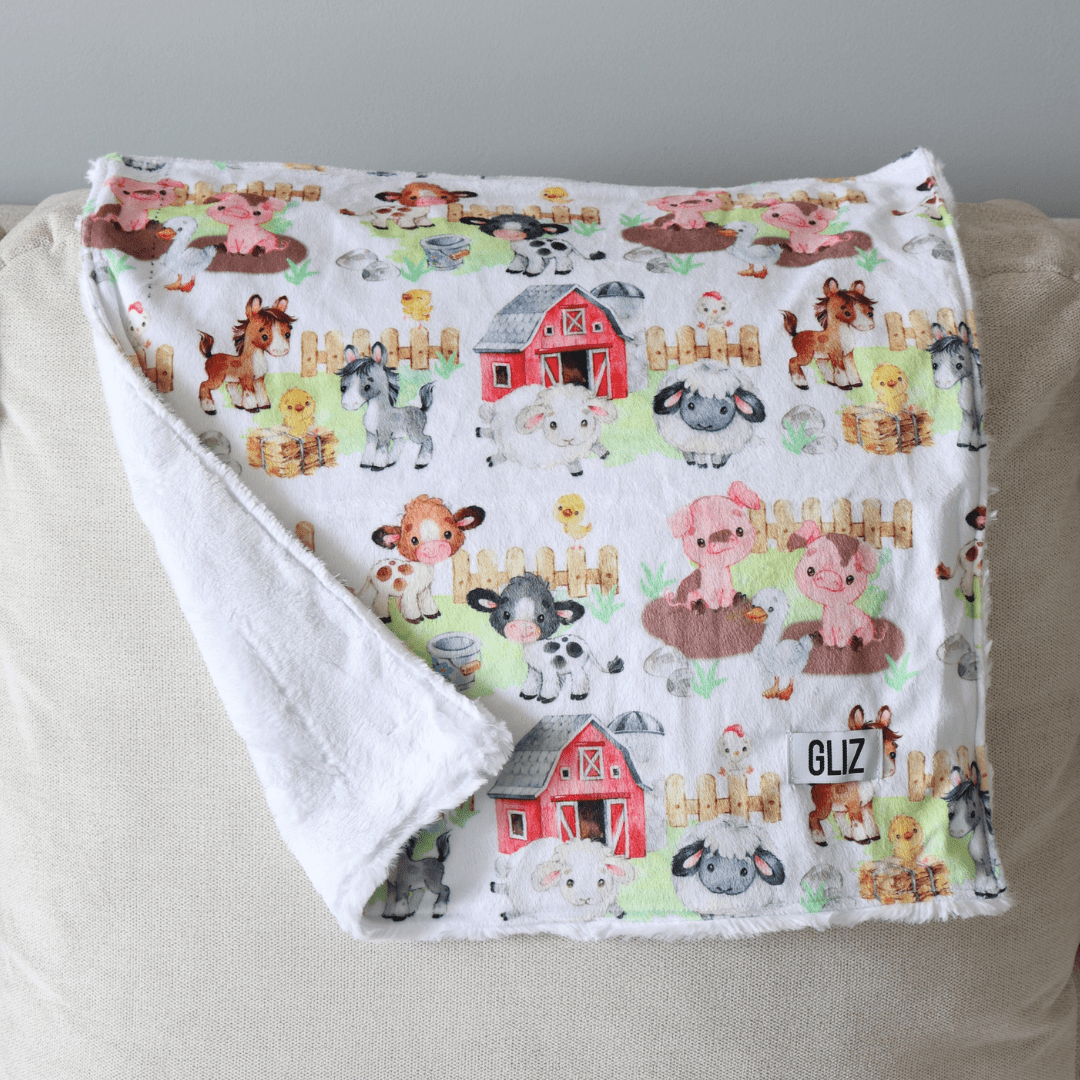 Blankets Watercolor Farm Animals Baby Nursery