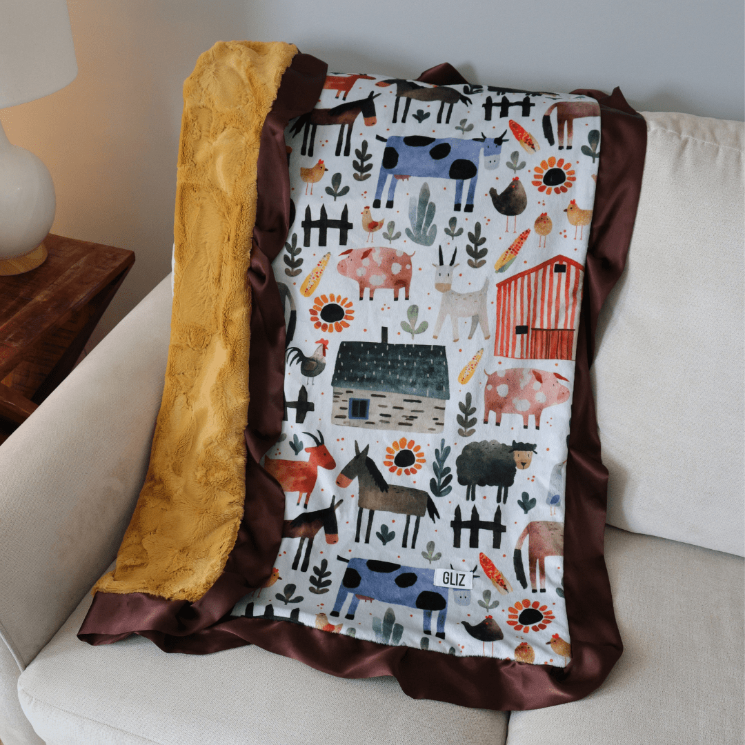 Blankets - Watercolour Barnyard - Gliz Design