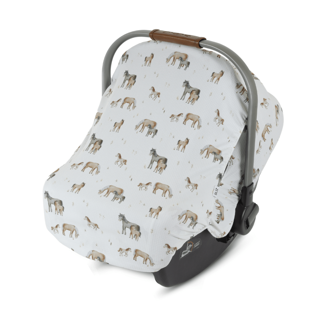 Summer Weave Cover - Horses Cream - Gliz Design