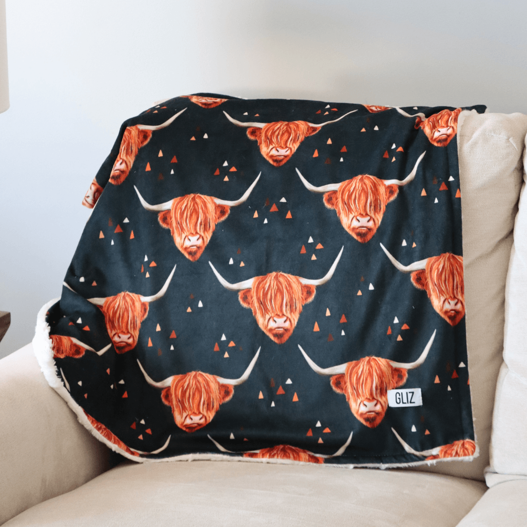 Gliz Design CA Blankets Highland Cow