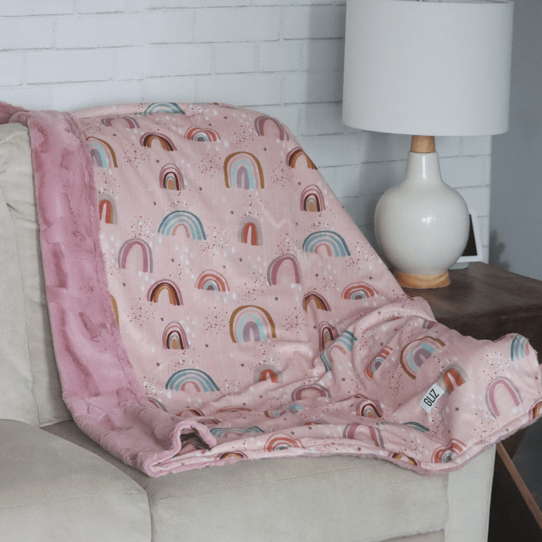 Blanket with rainbows sale