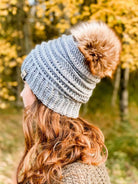 Crochet Faux Fur Pompom Beanie - Green (All Sizes) - Gliz Design