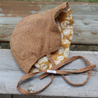 Flare Bonnet - Brown and Mustard Florals - Gliz Design