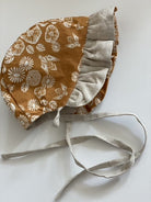 Ruffle Bonnet - Boho Florals & Rust - Gliz Design