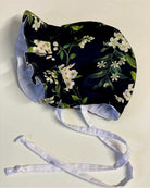 Ruffle Bonnet - Moody White Florals - Gliz Design